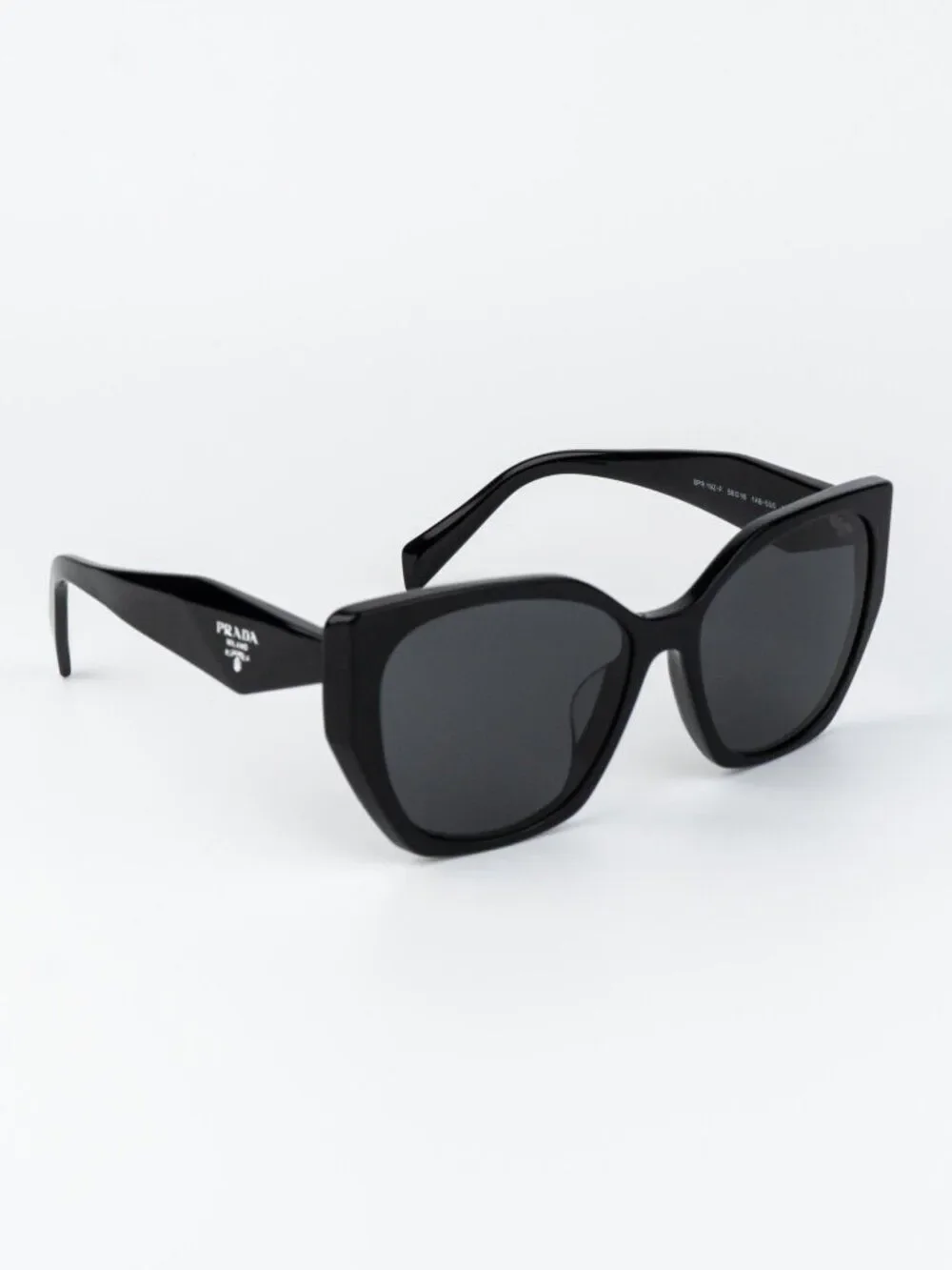 Prada Women Sunglasses Black Grey Cat Eye PR19ZSF 1AB5S0 NEW AUTHENTIC